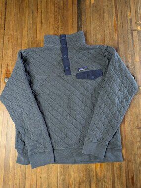 Patagonia Men's Gray Quilted Pullover Jacket Medium Gray